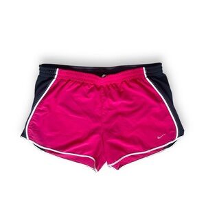Nike Dri-FIT Women’s Size M Black and Pink Running Shorts  with Hidden Pockets